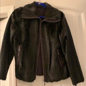Black fur coat